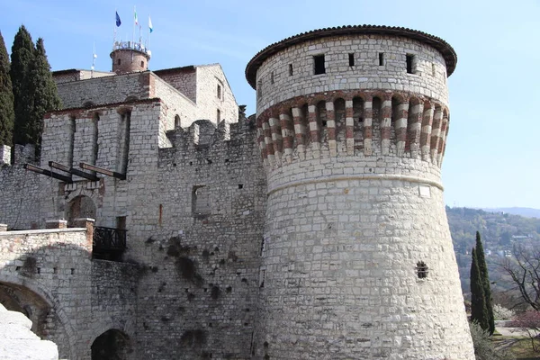 Castelo Antigo Brescia Uma Cidade Norte Itália — Fotografia de Stock