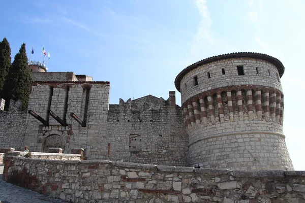 Castelo Antigo Brescia Uma Cidade Norte Itália — Fotografia de Stock