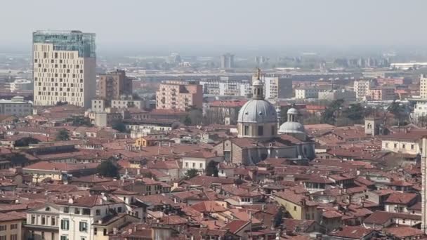 ブレシア イタリア北部の都市の空撮 — ストック動画