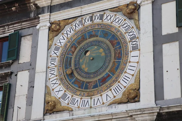 Torre Dell Orologio Con Orologio Astronomico Storico Brescia — Foto Stock