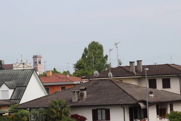 Dlážděné Střechy Malého Italského Města Botticino Brescia Itálie — Stock fotografie