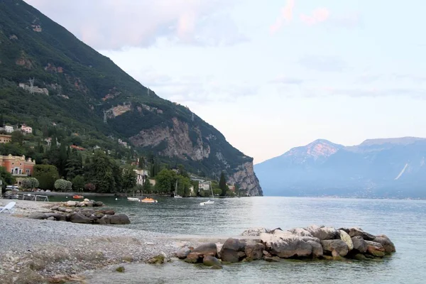 Vista Lago Garda Nel Nord Italia — Foto Stock