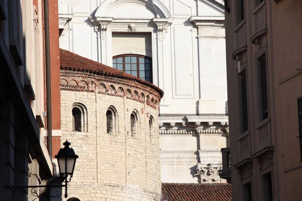 Utsikt Över Den Gamla Och Nya Katedralen Brescia Norra Italien — Stockfoto