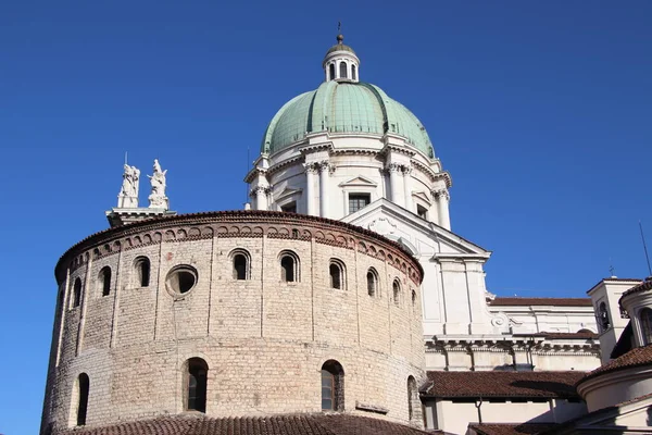 View Old New Cathedral Brescia North Italy — Stock Photo, Image