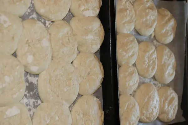 Beredning Deg För Bakning Bröd Och Mjöl — Stockfoto