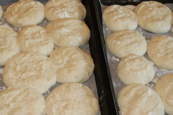 Bereiding Van Het Deeg Voor Het Bakken Van Brood Meel — Stockfoto