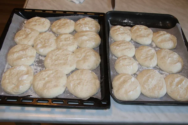 Preparation Dough Baking Bread Flour — Stock Photo, Image