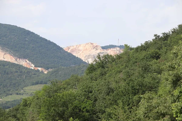 Montañas Con Canteras Mármol Botticino Norte Italia — Foto de Stock