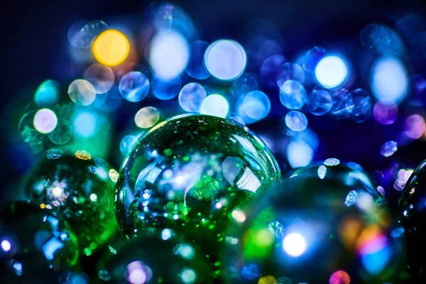 Yılbaşı, parlak Bokeh parlak cam bal soyut arkaplan
