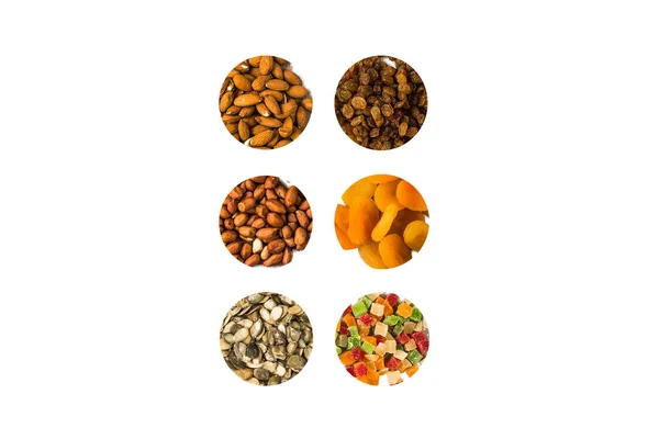 Ve meyveler... Beyaz zemin üzerinde izole edilmiş.