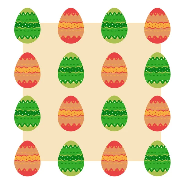 Œufs de Pâques isolés sur fond. Joyeux Pâques. Illustration vectorielle. Modèle . — Image vectorielle