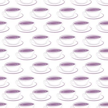 Bir fincan kahve üzerinde arka izole. Seamless modeli. Vektör çizim.