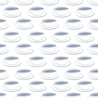 Bir fincan kahve üzerinde arka izole. Seamless modeli. Vektör çizim.