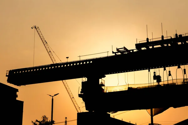 橋構造物のシルエット — ストック写真