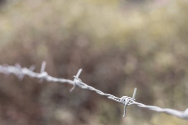 Arka plandaki dikenli tel bulanık