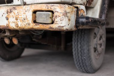 Close up of Old and rusted truck texture background