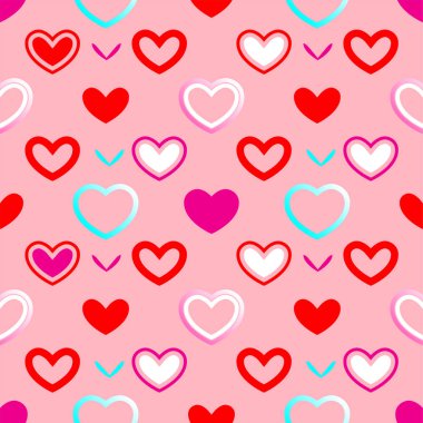 Seamless pattern hearts vector. Seamless pattern with hearts for valentines day. Vector illustration
