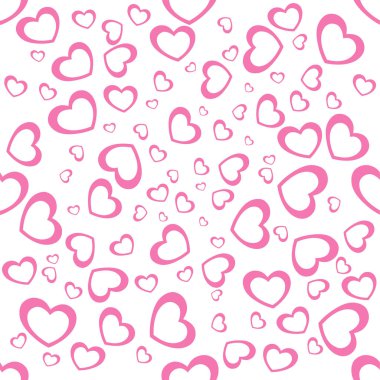 Seamless pattern hearts vector. Seamless pattern with random pink hearts for valentines day. Vector illustration.
