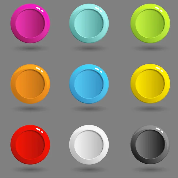 White blank buttons vector design illustration isolated on cool background.