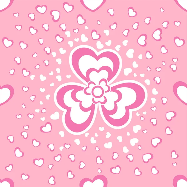 Hearts vector seamless pattern. Seamless pattern with flower hearts for valentines day. Vector illustration