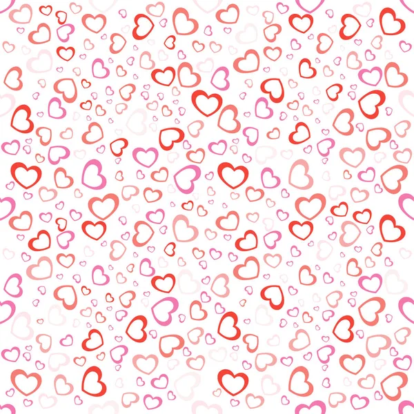 Seamless Pattern Hearts Vector Seamless Pattern Random Hearts Valentines Day — 스톡 벡터