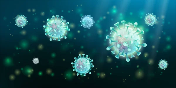 流感病毒或细菌感染细胞 Coronavirus 2019 Ncov Disease Cell Background 矢量图形