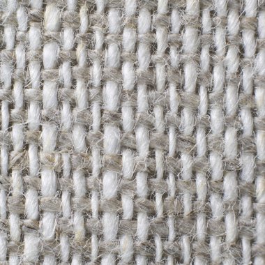 Doğal gri beyaz keten kaplamalı makro. Metin veya tasarım için. Kare.