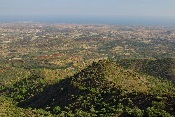 Paisagem Com Pinheiros Encosta Vale Montanha Montanhas Trodos Chipre Mar — Fotografia de Stock