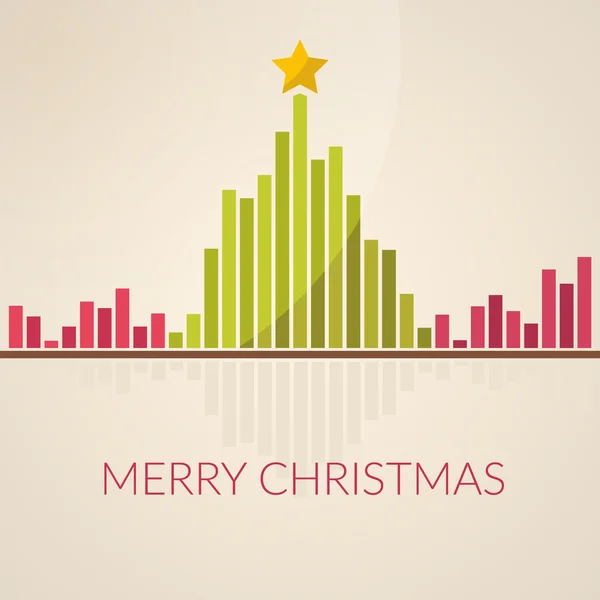 Music waveform as christmas tree — ストックベクタ