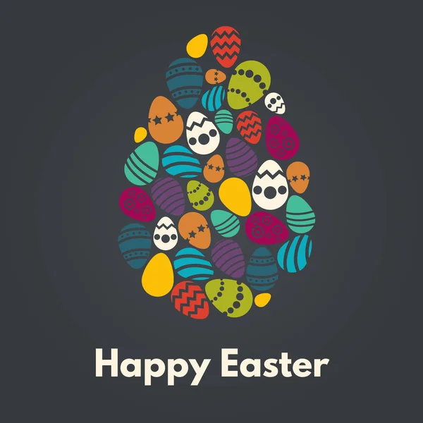 Tarjeta de felicitación feliz Pascua — Vector de stock