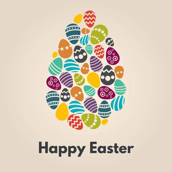 Happy easter wenskaart met ei — Stockvector