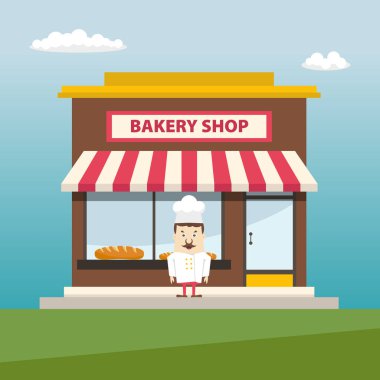 Baker ile fırın Dükkanı Önden Görünüm.