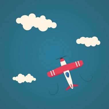 Gökyüzünde uçan uçak.