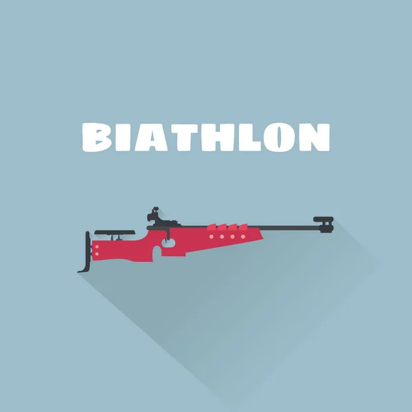 Biathlon flat vector illustration. — Stock Vector