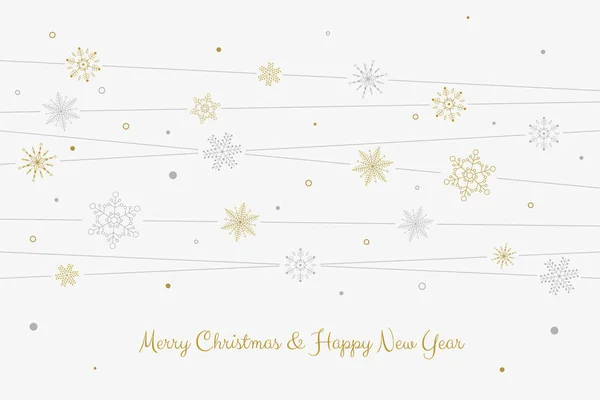 Lines Snowflakes Dots Merry Christmas Theme Vector Illustration — Stock Vector