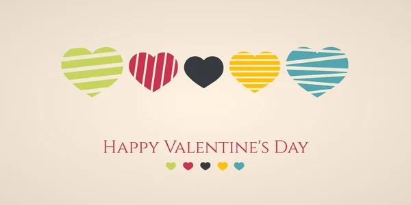 Valentine Minimal Illustration Five Hearts — Stock Vector