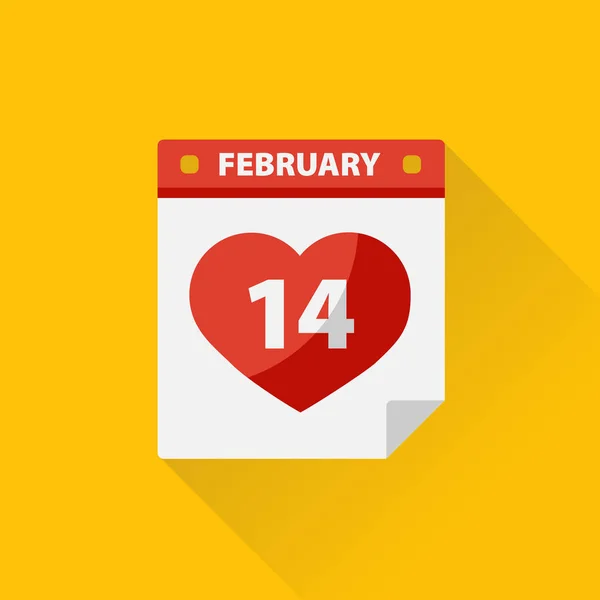 Calendario San Valentín Con Corazón — Vector de stock