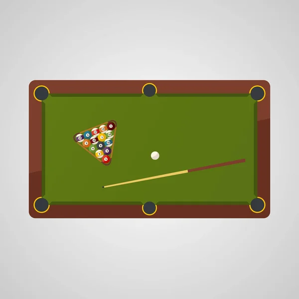 ビリヤードの平面図です ビリヤードのボールとキュー ビリヤード ゲーム スポーツ — ストックベクタ