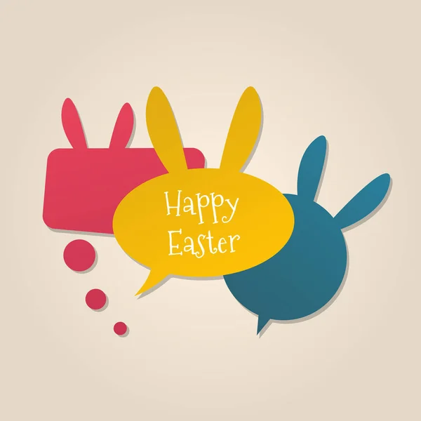 Happy Easter Mowy Pęcherzyki Bunny Uszy Koncepcja Społecznej Media — Wektor stockowy