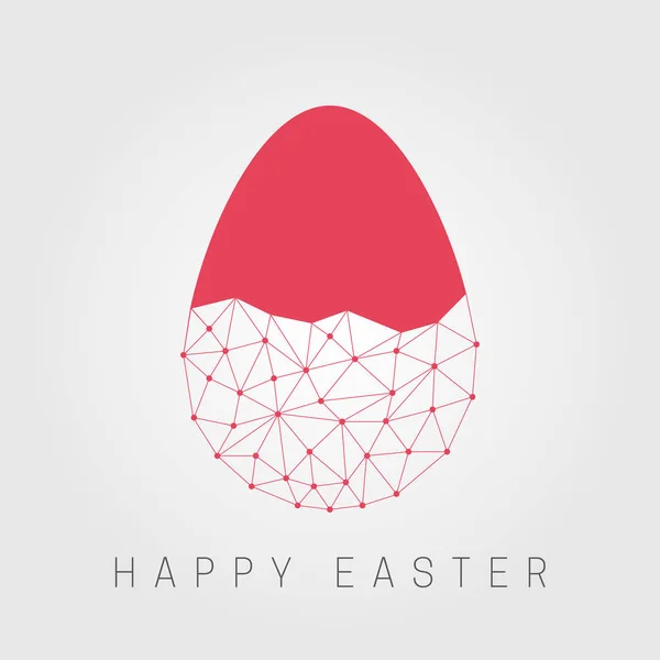 Polygonální Velikonoční Vajíčko Síťová Připojení Koncept Veselé Velikonoční Svátky — Stockový vektor
