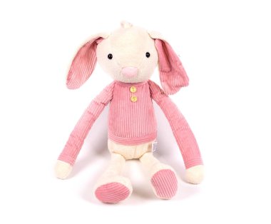 yumuşak oyuncak beyaz arka plan izole edilmiş beyaz tavşan