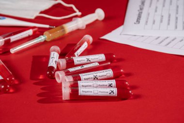 COVID-19 testi için kan örneğiyle test tüpü