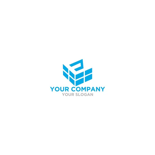 Ziegel Logo Design Vektor — Stockvektor