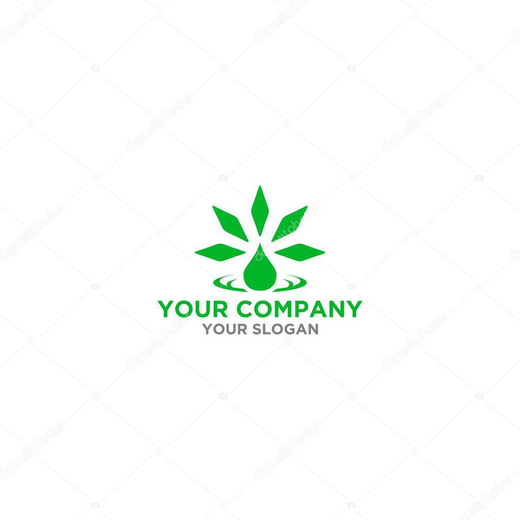 CBD Hemp Oil Logo Design Vector