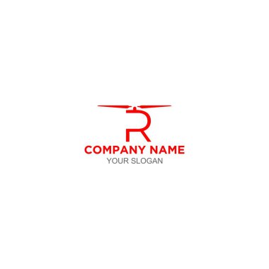R Drone Logo Tasarım Vektörü