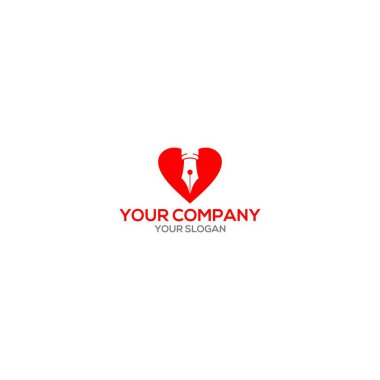 Love Writer Logo Tasarım Vektörü