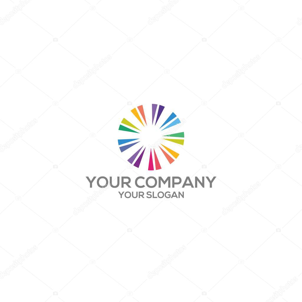 Rainbow Spark Logo Design Vector