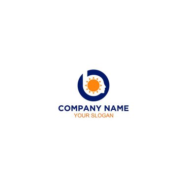 B Sun Head Logo Tasarım Vektörü