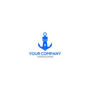 Çapa Kalemi Eğitim Logosu Tasarım Vektörü