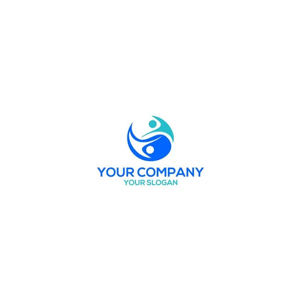 Personnes Ying Yang Logo Design Vecteur — Image vectorielle